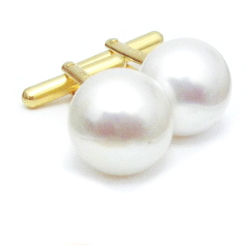 White AAA 13mm Pearl Cufflinks